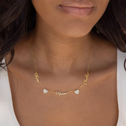 Personligt namnhalsband | Anpassad namnskylt med hjärta