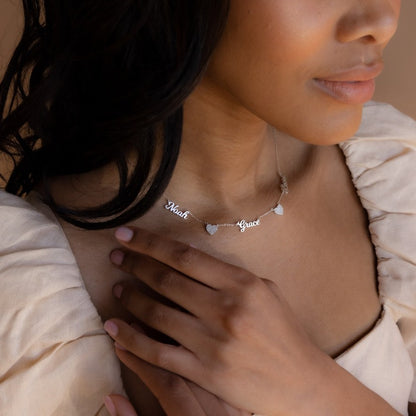 Personligt namnhalsband | Anpassad namnskylt med hjärta