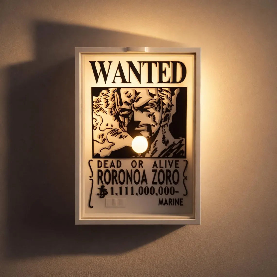 Zoro One Piece Shadow Wall Lamp